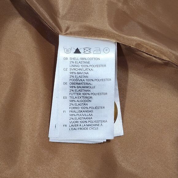 H&M Blazer Jacket Size 12 Beige Button Closure Tan Twill Heavyweight No Belt - Picture 6 of 9